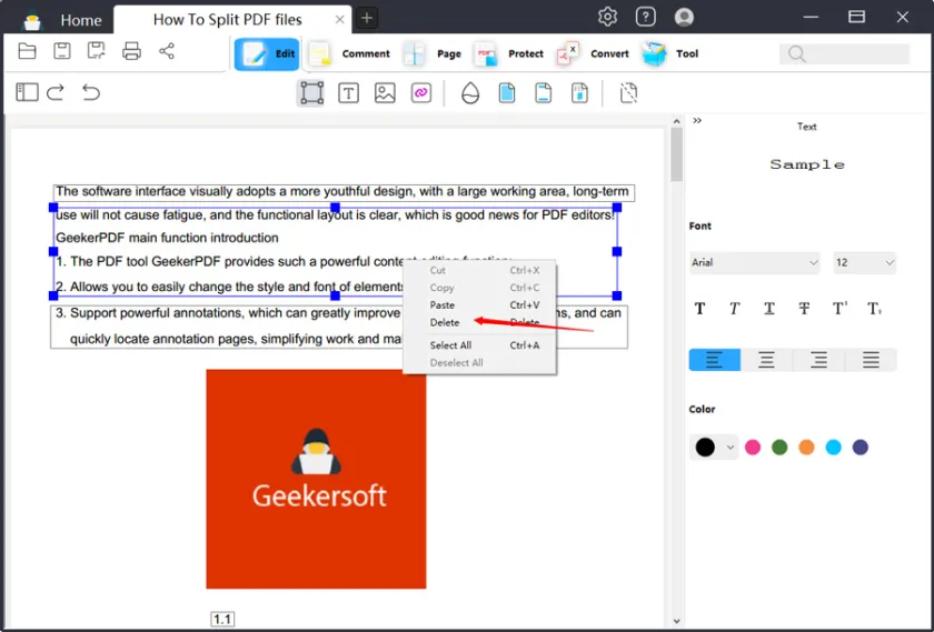 How to Quikly Delete Text from PDF with Two Clicks2